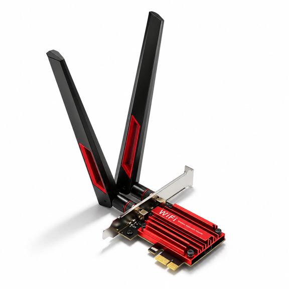 WiFi 7 BE6500 PCIe Network Card for Desktop Low-Latency Gaming
