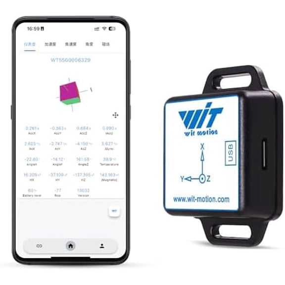 [WiFi 9-axis Acceleration Sensor] WT901WIFI Wireless Tilt Sensor, 3-axis Accelerometer+Gyroscope+Magnetometer+Inclinometer, IMU AHRS MPU9250, Compatible with PC/Android$$Electrical