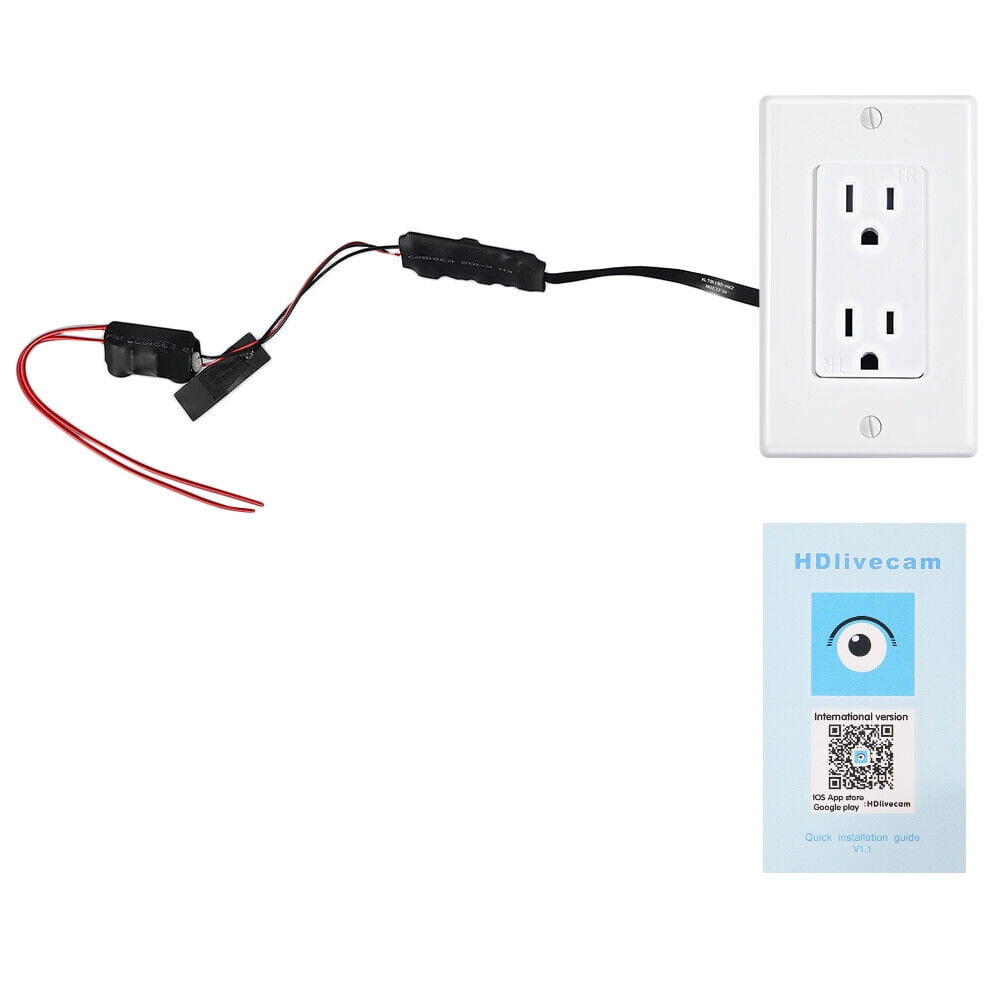 WiFi AC Wall Outlet Camera 1080P HD Night Vision Nanny Cam for Home