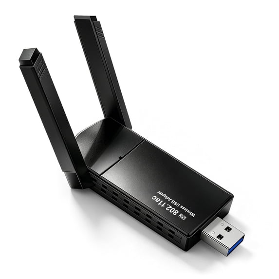 Atzeste AC1300 USB WiFi Adapter for PC, 1300Mbps Dual 5Dbi Antennas 5G/2.4G Wireless Network Adapter, MU-MIMO WiFi Dongle, for Desktop PC Laptop Windows 11/10/8.1/7/XP