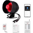 thumbnail image 1 of WiFi Alarm Home Security System, Wireless Alarm System with Loud 120dB Window Door Alarms Sensor, Remote Control WiFi Siren for Shed Garage, 1 of 5