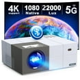 thumbnail image 1 of WiFi & Bluetooth 4K Projector, Full HD Native Movie Projector, Zoom Function & Keystone, 1 of 8