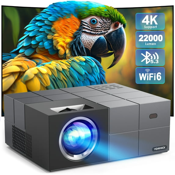 WiFi & Bluetooth 4K Projector, LCD Technology 1080P Movie Projector with 100" Screen, Sleep Timer