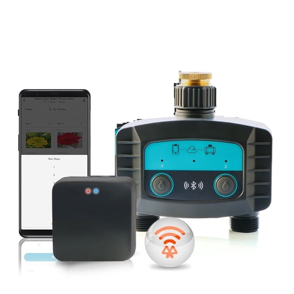 WiFi/Bluetooth-Compatible 2-Way Water Timer Smart Solenoid Valve for Remote Watering Controller
