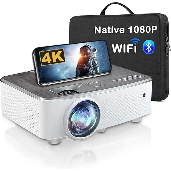 WiFi Bluetooth Projector 4K 1080P Support, 9500LM Full HD Movie Portable Projector, Compatible with iOS/ Android/ Xbox/ PS5/ TV Stick/ HDMI( Carrying Case Included)