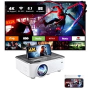 MPBEKING Home Theater Projector supports WiFi and Bluetooth, compatible with 4K and 1080P, featuring 9500 lumens full HD portable mini projector ideal for outdoor use. Compatible with TV sticks, HDMI