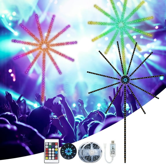 WiFi Bluetooth Smart Fireworks LED Light Indoor Outdoor, LED Sparkler Lights, LED Fireworks Sparkler Lights Outdoor Tall, Mic Sync with Firework Launch Effect Remote & App Control