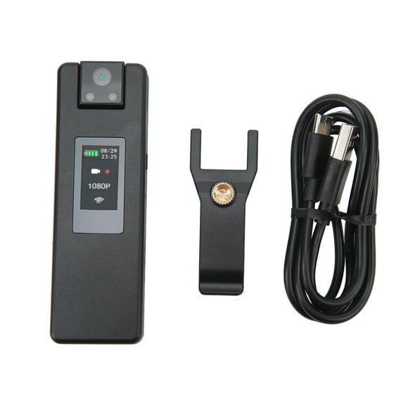 WiFi Body Mounted Camera 1080P 1.3 Inch HD Screen Wearable Mini Video Recorder with Detachable Back Clip for Riding Law Enforcement