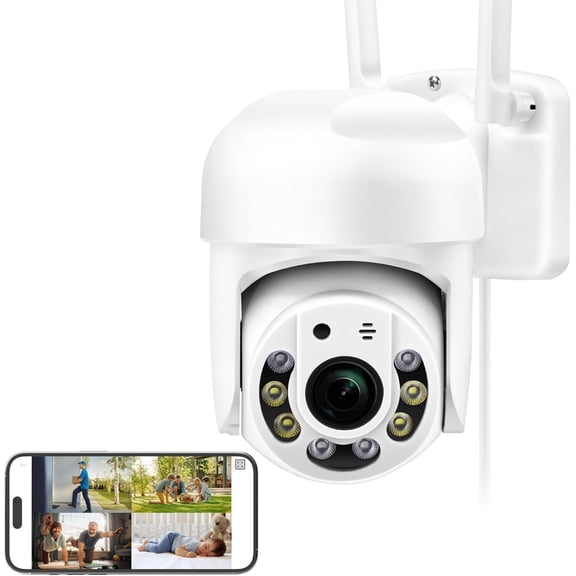 WiFi Camera for with Cell Phone App Control, Color Night Vision, Ai Motion Detection, Auto , 2 Way Audio, , Local/Cloud Storage, Compatible with Alexa