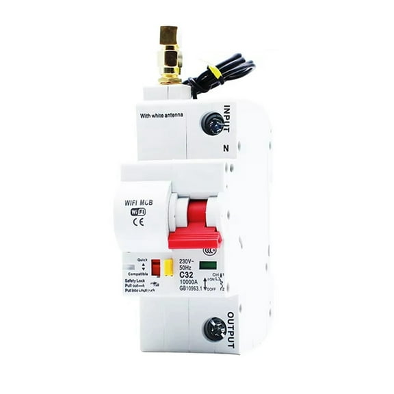 WiFi Circuit Switch Smart Breaker 25A 1P Remote Control Timing Switch Delay Automatic Lock Intelligent Recloser