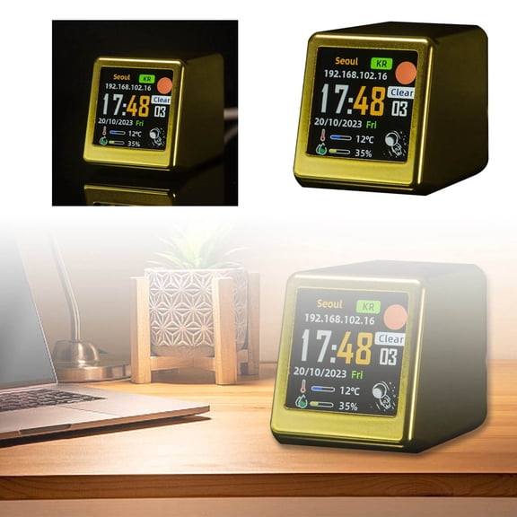 WiFi Desk Weather Clock Multifunctional Clock With Stylish Design For Home &