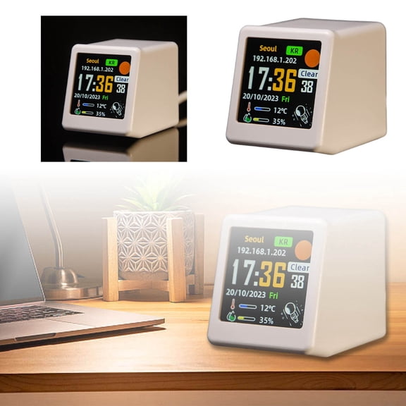 WiFi Desk Weather Clock Multifunctional Clock With Stylish Design For Home &