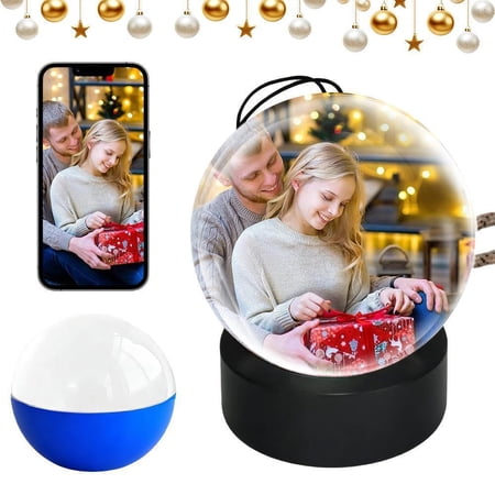 WiFi Digital Photo Frame, 2.7" Round Screen Video Player, Personalized Uploadable Memory Display with APP Control, Unique Keepsake Gift for Couples Anniversary Birthday