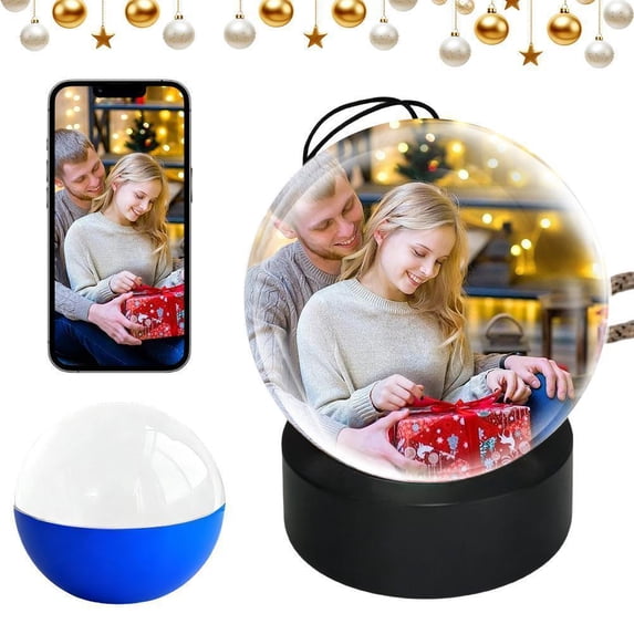 WiFi Digital Photo Frame, 2.7" Round Screen Video Player, Personalized Uploadable Memory Display with APP Control, Unique Keepsake Gift for Couples Anniversary Birthday