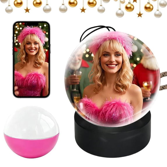 WiFi Digital Photo Frame, 2.7" Round Screen Video Player, Personalized Uploadable Memory Display with APP Control, Unique Keepsake Gift for Couples Anniversary Birthday