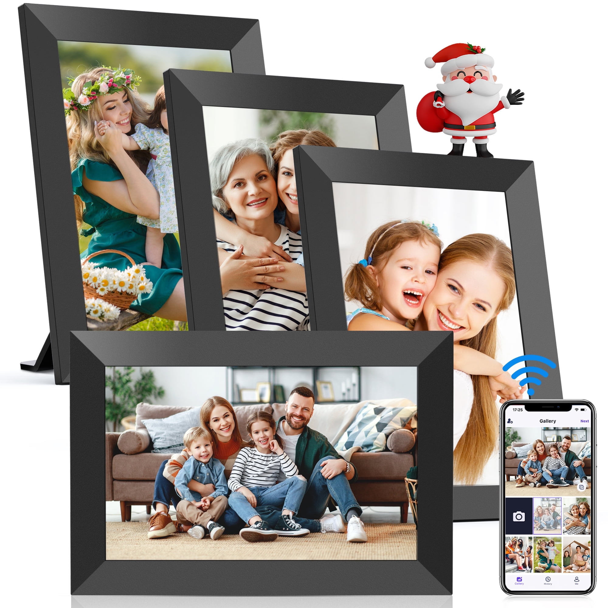 Nusican 10.1'' WiFi Digital Photo Frame, IPS Touch Screen, 32G Storage