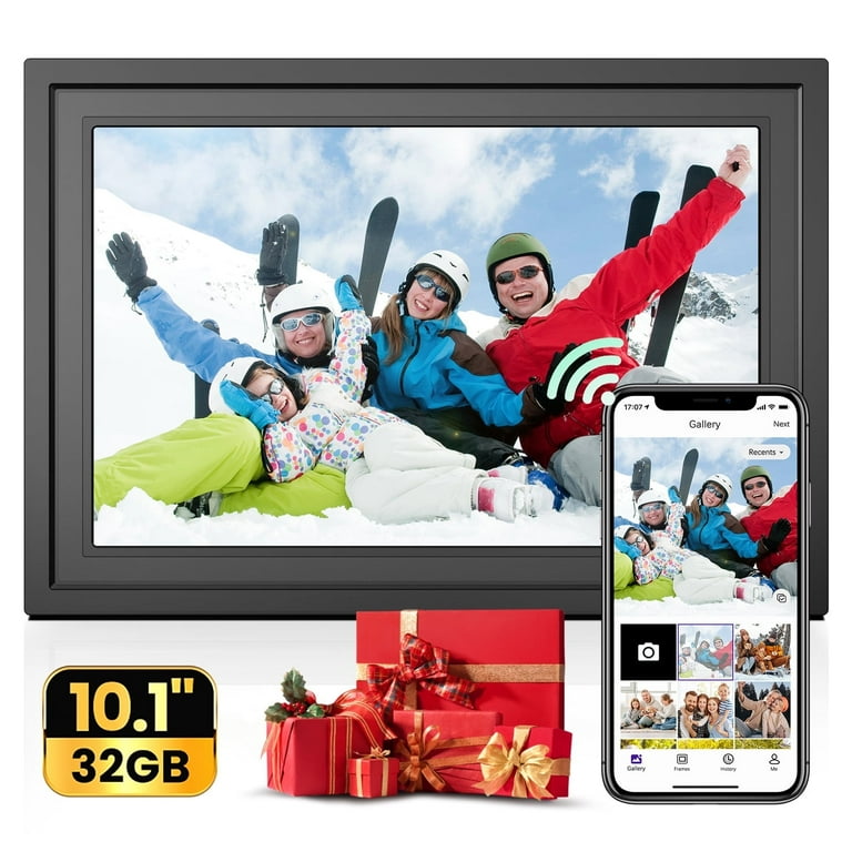10.1" WiFi Digital Picture Frame With LED Lights - 1280x800 HD Touchscreen, 32GB Storage, Auto-Rotate, Share Via App 3 thumbnail image