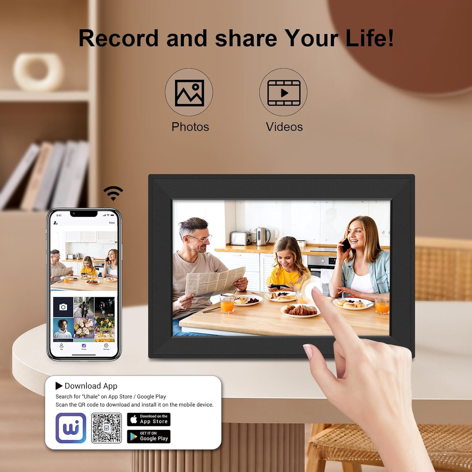 WiFi Digital Picture Frame 10.1 Inch HD IPS Touch Screen Photo Frame ...