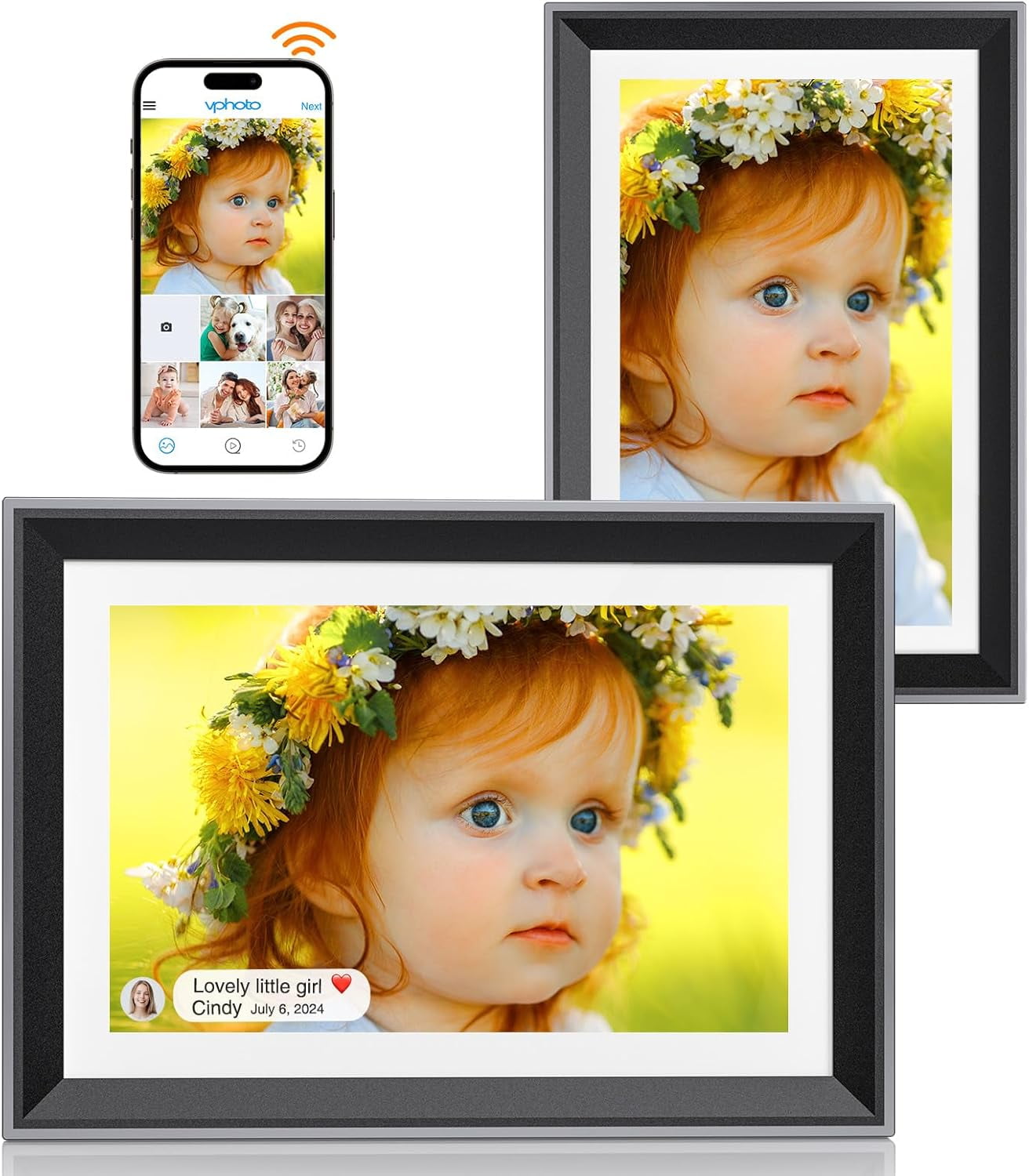 10.1 Inch WiFi Digital Picture Frame With HD Touch Screen – 16GB Storage