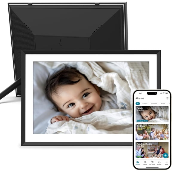 WiFi Digital Picture Frame Powered by play | 10.1 HD Display | Seamless Photo/Video Sharing via Email or App | Ideal for Gifting | Auto-Rotation, Customizable Slideshows, Smart Features