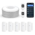 thumbnail image 1 of WiFi Door Alarm System, Wireless DIY Smart Home Security with Phone APP Alert, 8 Pieces-Kit (Alarm Siren, Window Sensor, Remote), Work Alexa, for House, Apartment, by, 1 of 5