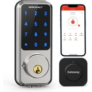 WiFi Door Lock, SMONET Electronic Keypad Door Lock with Gateway, Digital Doors Lock, Bluetooth Door Lock, Smart Deadbolt Work with Alexa for Home Front Door
