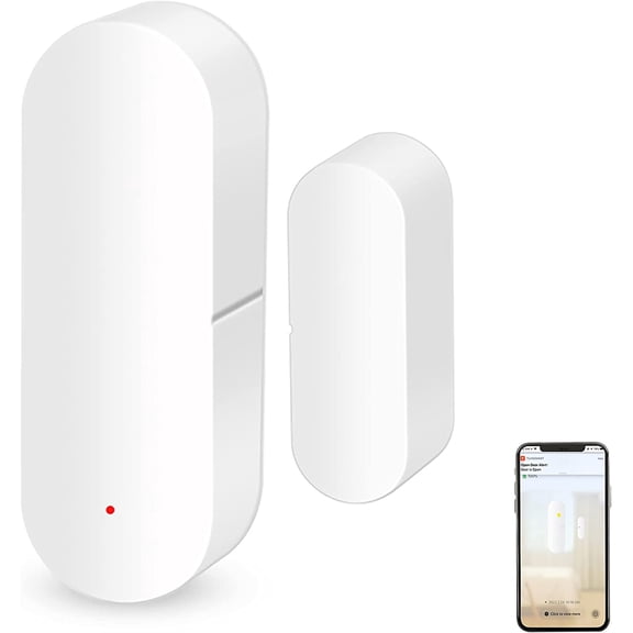 WiFi Door Sensor: Smart Window Contact Sensor, App Alerts, Programmable with Tuya/Smart Life Devices for Home Security & Automation, Compatible Alexa Google Assistant (1 Pack)