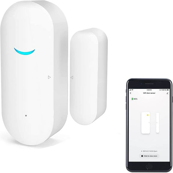 WiFi Door Sensor, Tuya Smart Door Window Sensor,Wireless Window Sensor Real-time Alarm Compatible with Alexa Google Assistant,Home Security Door Open Contact Sensor for Business