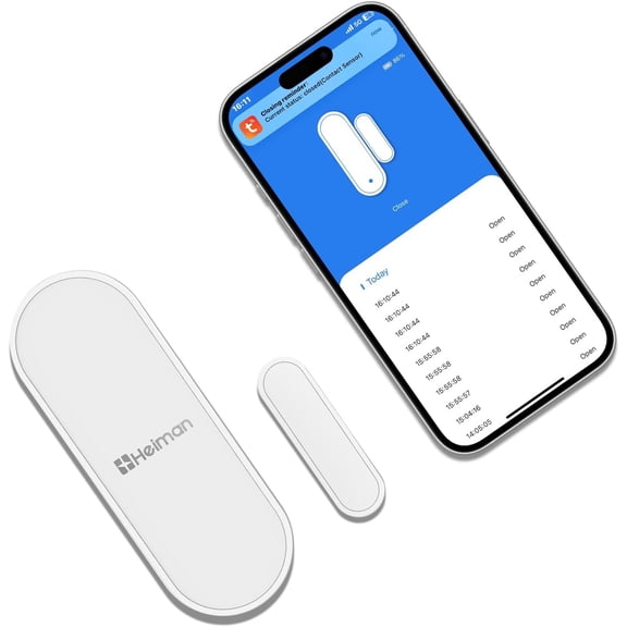 WiFi Door Window Alarm Sensor, Smart Wireless Magnetic Contact Sensor with Real-Time App Alerts, Compatible Alexa & Google Assistant, 2.4G Home Security,Window Alarms When Opened
