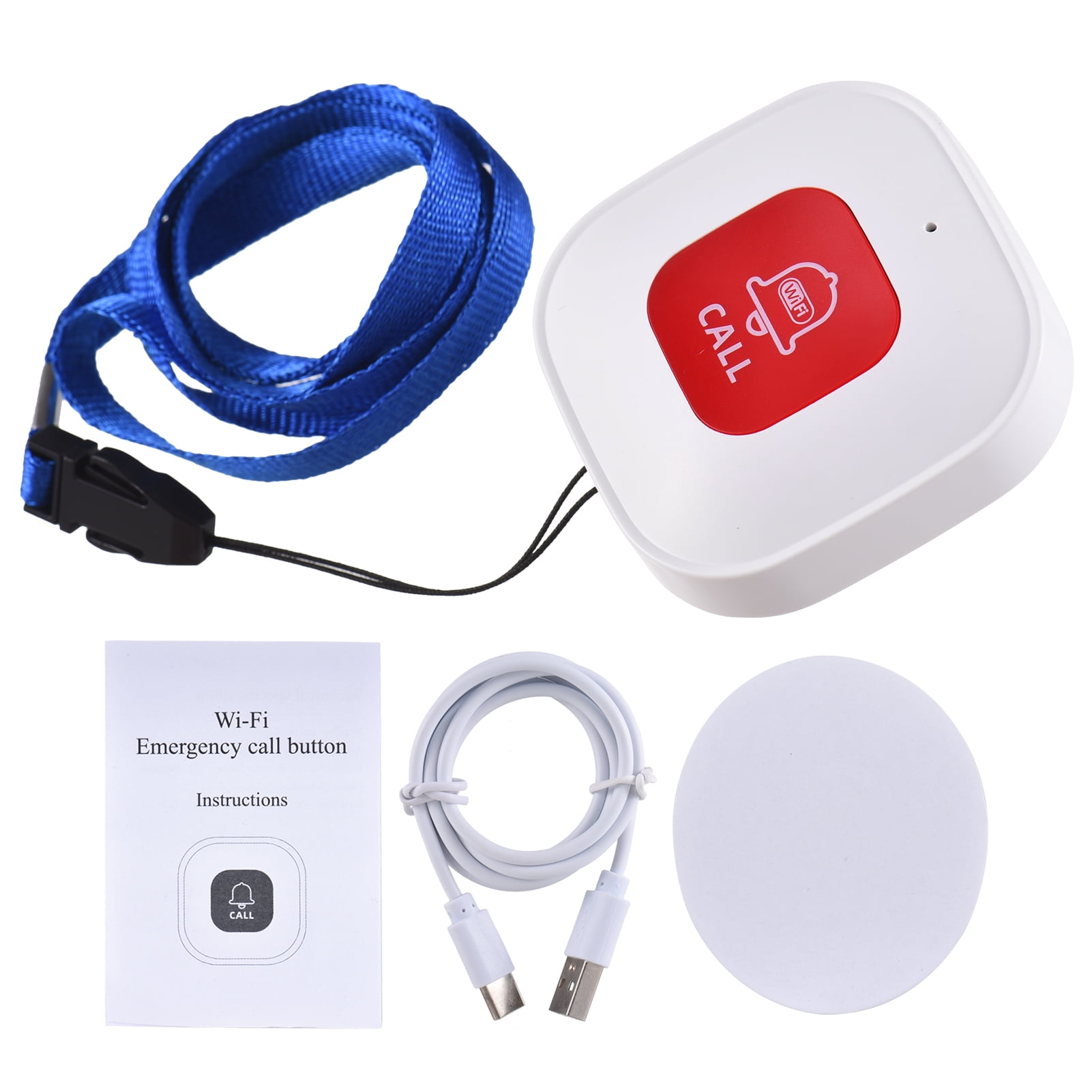 WiFi Emergency Call Button Portable Emergency Button Rechargeable ...