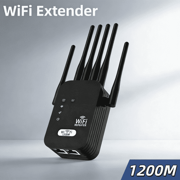 2026 Upgraded WiFi Extender with 6 Directional Antennas, Wireless Signal Booster Repeater with Ethernet Port
