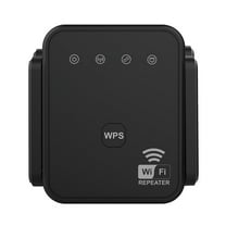 WiFi Extender 300Mbps 2.4GHz WiFi Booster with 4 External Antennas, Repeater/AP Mode 2-in-1, Ethernet Port, Universal Compatible for Router/Smart TV/Gaming/PC, Easy Setup US Plug (Black)