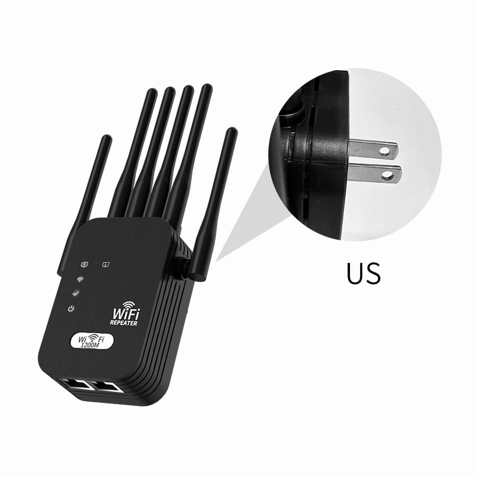 WiFi Extender with 6 Signal-Boosting Antennas, 1200Mbps Dual-Band ...