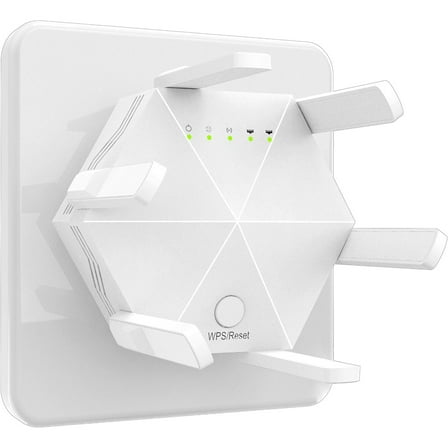 WiFi Extender Booster Repeater for Home & Outdoor, WiFi Range Extender 300Mbps(5999sq.ft), WiFi 2.4GHz Band WPS Wireless Signal Strong Penetrability with Ethernet Port, 6 Antennas 360° Full Coverage