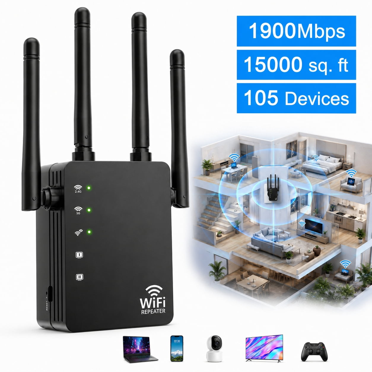 wifi booster box Extender Signal Booster, Covers Up to 3000sq.ft and 35 Devices, WiFi Range Extender, WiFi boosters for The House,with Ethernet Port, Easy Setup,Router Extender for Wireless Internet : Electronics while allowing ventilation for the Netgear EX5000 AC1200 WiFi Extender WiFi Extender Booster,WiFi Extenders Signal