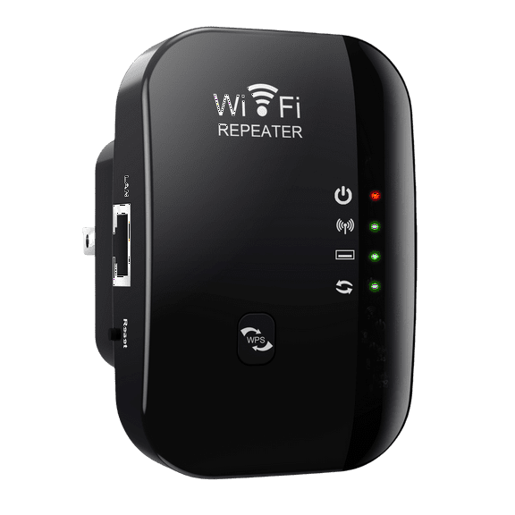 WiFi Extender, WiFi Repeater, WiFi Booster, Covers Up to 5000 sq.ft and 45 Device Internet Booster - with Ethernet Port, Quick Setup, Home Wireless Signal Booster,Black