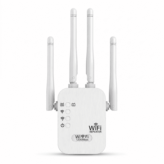 WiFi Extender Signal Booster Up to 5000 sq.ft, 1200Mbps Dual Band Wireless Internet Repeater, Long Range Network Amplifier for Home Dead Zones, Easy Setup, White