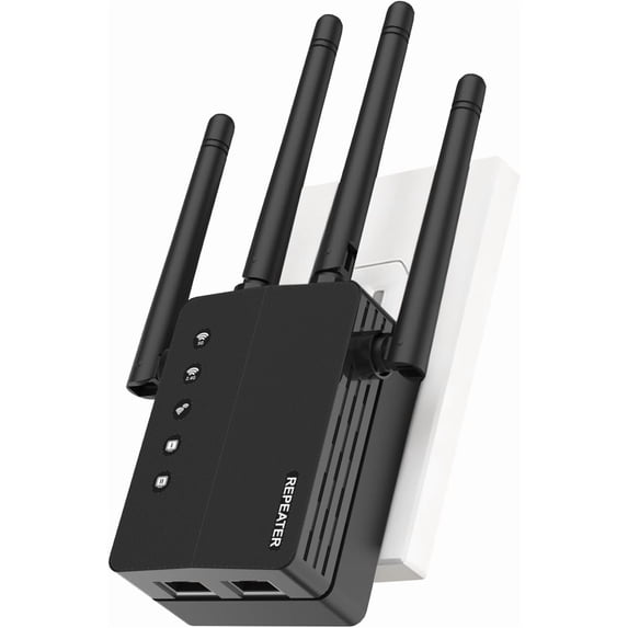 WiFi Extender Signal Booster, Dual Band 2.4/5.8G WiFi Extender – 1200Mbps, 12880 Sq Ft Coverage, 105 Devices & 1-Tap Setup for Home Use