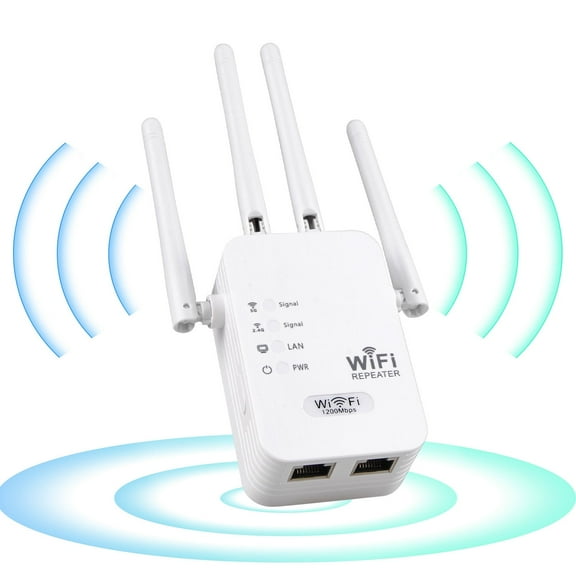 WiFi Extender Signal Booster, Hootek WiFi Extender 1200Mbps Dual Band 5.0GHz/2.4GHz WiFi Repeater, WiFi Booster with Ethernet Port for Home Covers up to 10000 Sq.ft, Compatible with More Devices