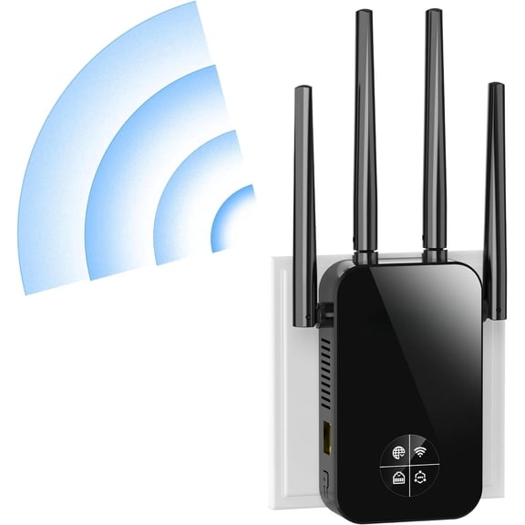 WiFi Extender Signal Booster RE523,1200Mbps Dual-Band WiFi Repeater,5GHz/2.4GHz WiFi Extender Supports WPS,MU-MIMO,Repeater/Router/AP Mode,Suitable for