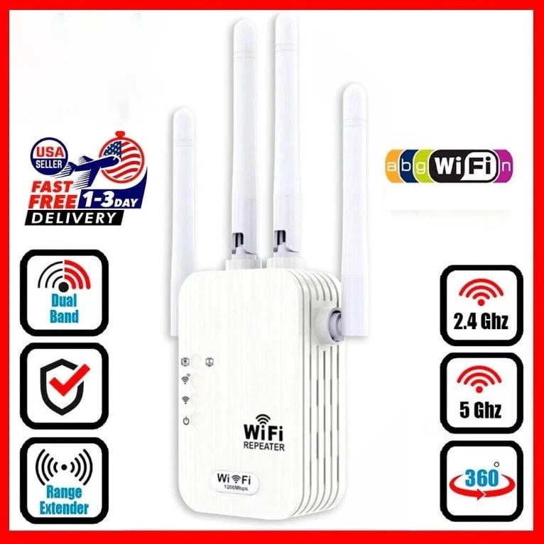 Range Extendar WiFi Extender Signal Booster Up to 5000sq.ft and 45 Devices,|WiFi Range ...