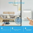 thumbnail image 1 of WiFi Extender Signal Booster, WiFi Booster, WiFi Extender, 360 ° Full Coverage Four Antennas Covers Up to 2500 Sq. FT, Dual Band WiFi Repeater, White, 1 of 7