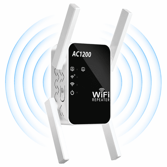 WiFi Extender Signal Booster for Home AC1200, Wireless Range Internet Booster with Ethernet Port & Wps One-Touch Setup, Long Range Extender Repeater