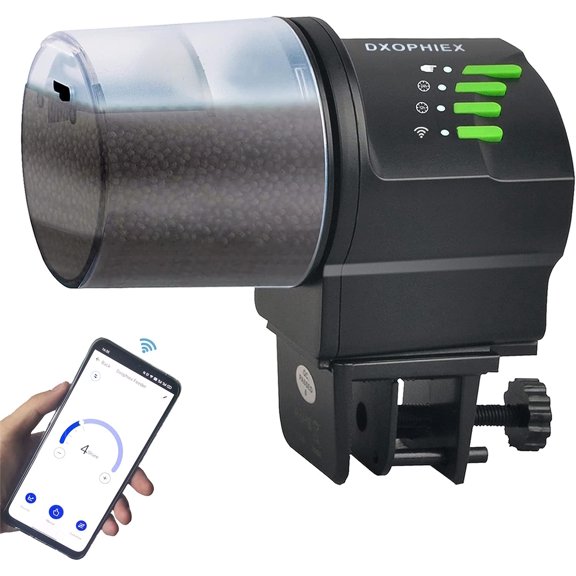 WiFi Fish Feeder Automatic Dispenser Vacation for Aquarium and Turtle Tank with Feeding Ring