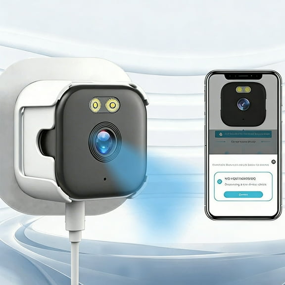 WiFi HD Security Camera for Windows Indoor Outdoor Home Surveillance, Night Vision Motion Detection Two Way Audio Smart HD Monitoring Camera