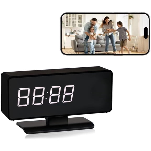 WiFi Hidden Full HD 4k Camera Clock - Nanny Cam with 145 Wide-Angle Lens, Night Vision & Motion Detection, Wireless Indoor Hidden Camera for Home Security Monitoring Remote Live Stream