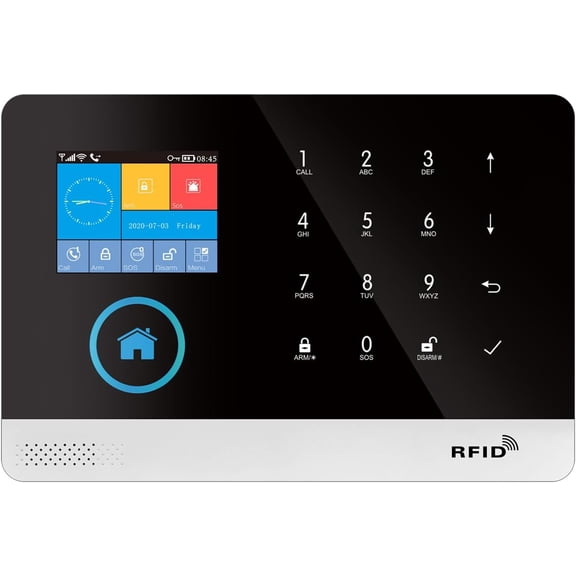 WiFi Home Security Alarm System, DIY 4G Smart Home Security System, Compatible with Wireless 433MHz Motion detectors, Door/Window sensors, and Sirens, Supports Amazon Alexa.