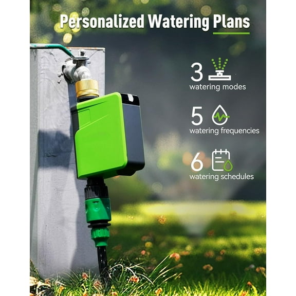 WiFi Hose Timer, Brass Inlet Smart Sprinkler Timer for Watering, WiFi Watering Timer for Garden Hose with Hub, APP & Voice Control, Automatic Irrigation System for Lawns and Yard