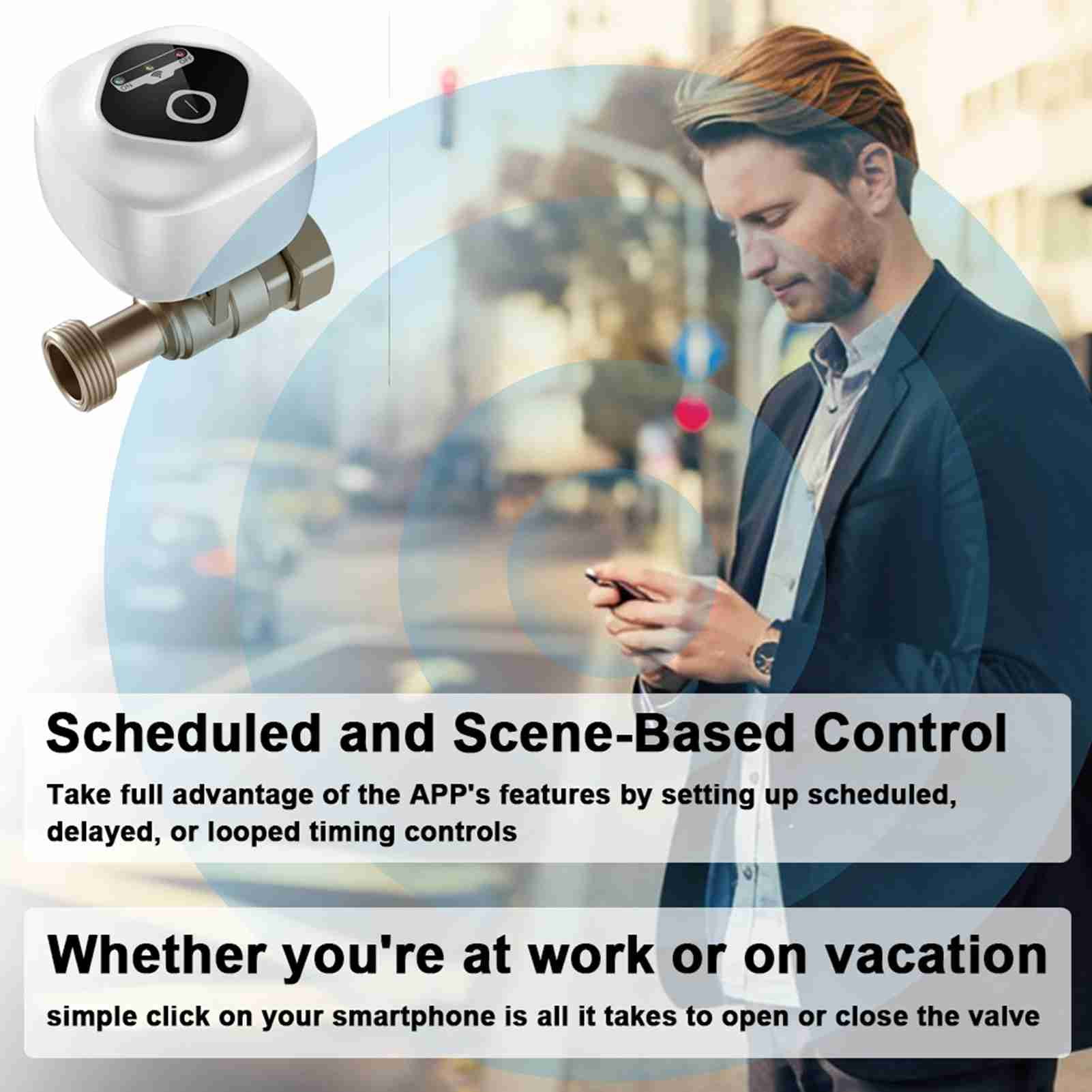 WiFi Intelligent Ball Valve Automatic Water Shut-off Valve Support APP ...