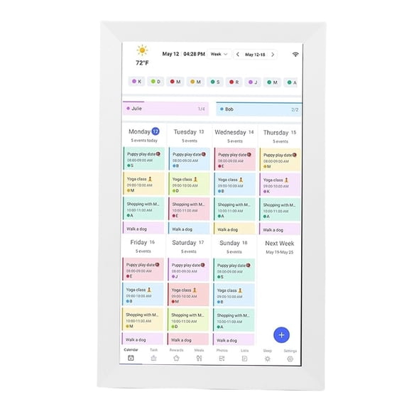 WiFi Interactive Smart Calendar 15.6 Inches / 39.6 cm 1080P Widescreen Display Wall Mounted Family Planner Electronic Frame with UK Adapter